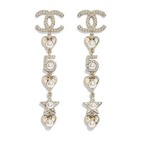 chanel gold and pearly white earrings|chanel vintage earrings pearl.